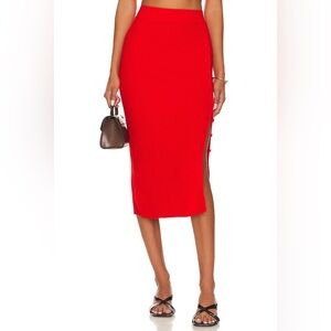 LITA by Ciara True Rib Skirt in Fiery Red Size L